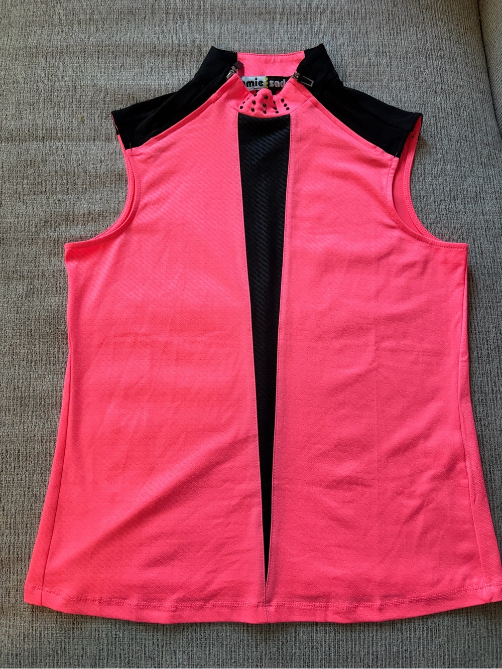 jamie sadock Pink and Black Sleeveless Golf Tank